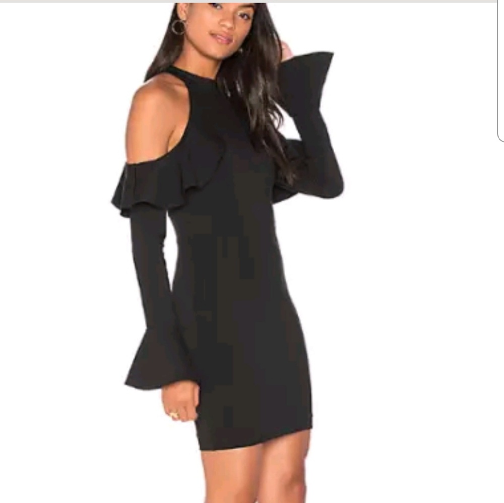 New Free People cold shoulder black  dress S
